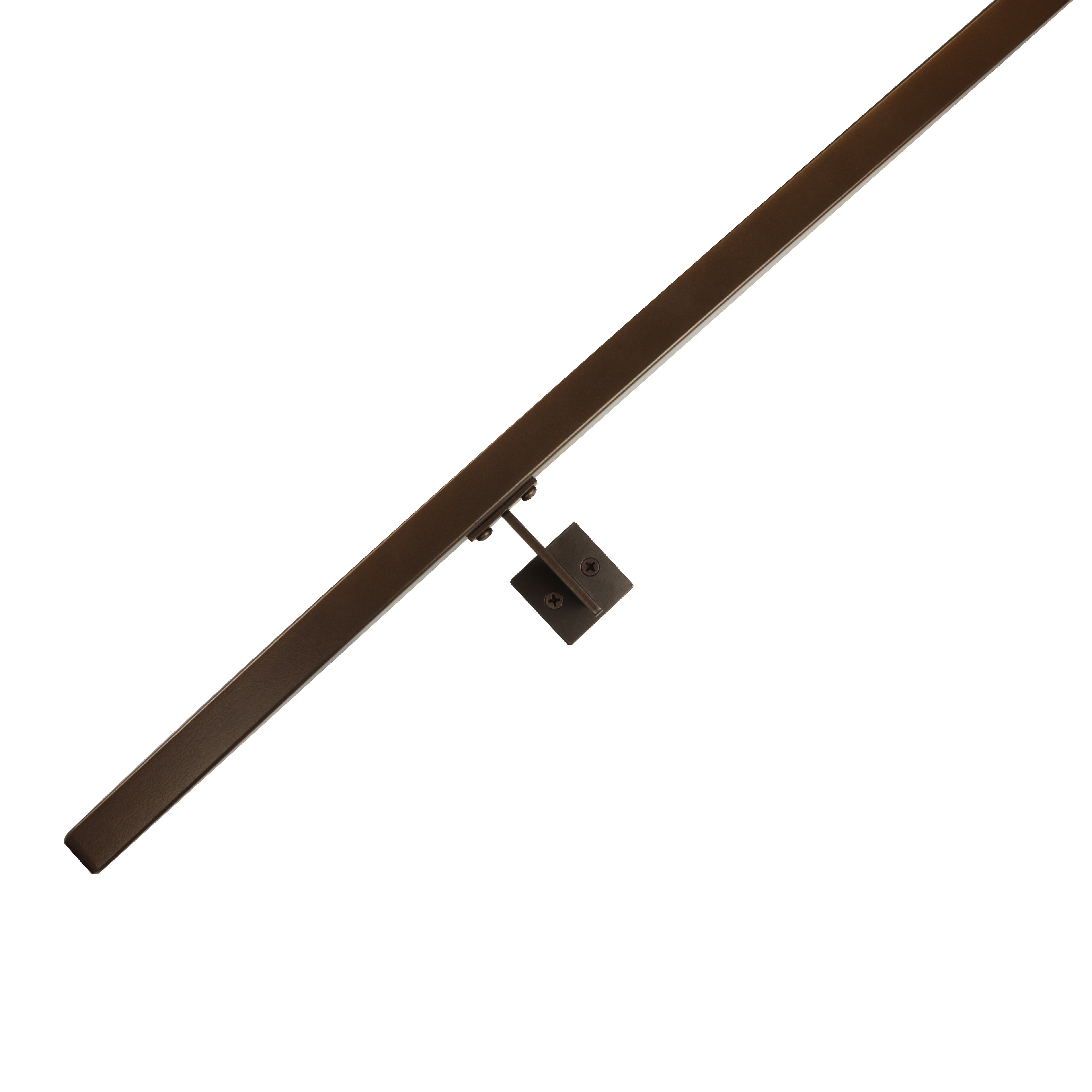 Urban Contemporary Aluminum Complete Handrail Grab Bar Set, Brackets Included, Bronze Powder Coated Finish