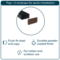Heavy Duty Aluminum Foot Rail Kit - Floor Mount Rest for Kitchen, Restaurant, and Office - High Strength Brackets, Indoor/Outdoor, Bronze/Black