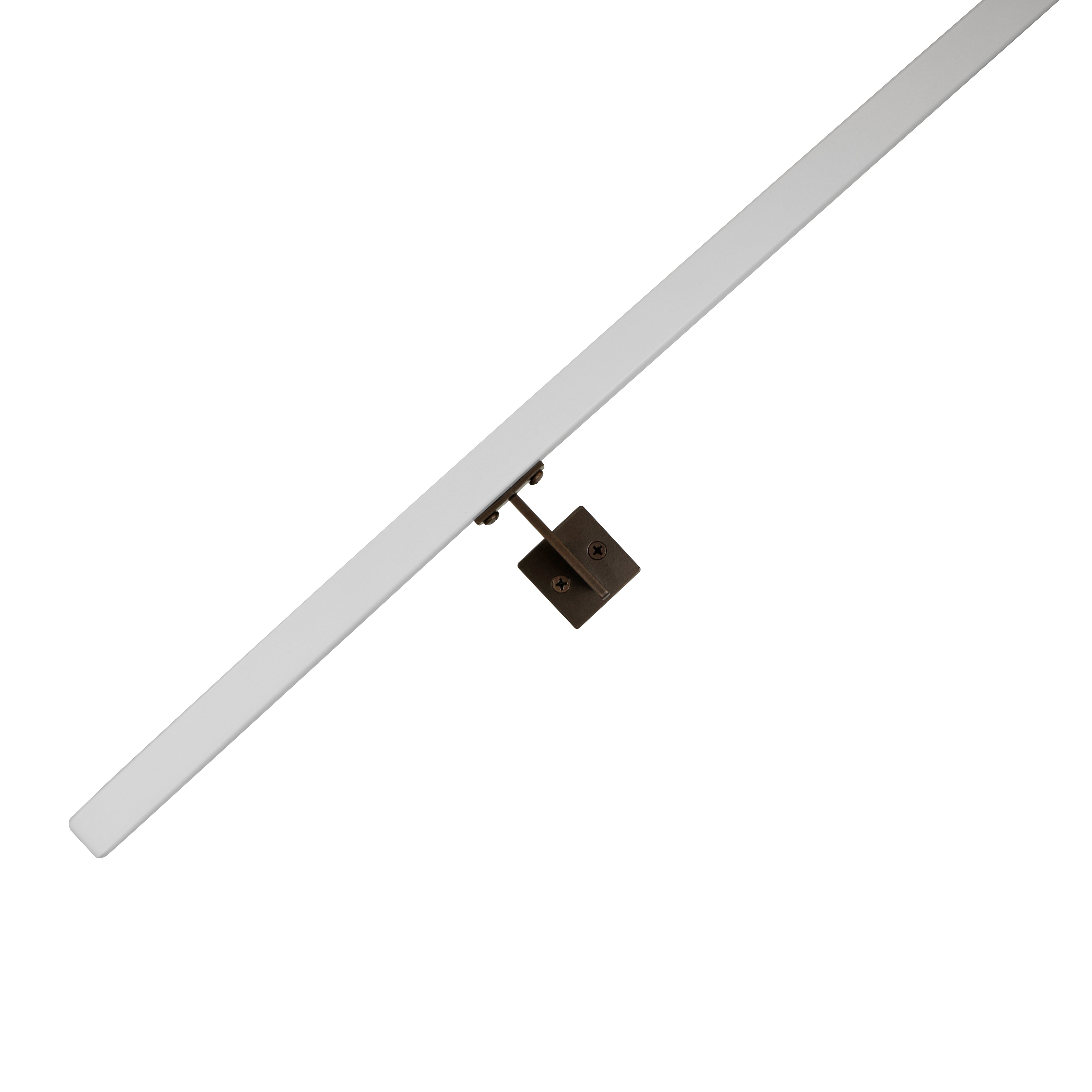 Urban Contemporary Aluminum Complete Handrail Grab Bar Set, Brackets Included, Bronze / Satin White Powder Coated Finish