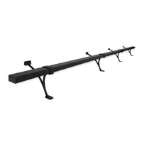 Heavy Duty Aluminum Foot Rail Kit - Floor Mount Rest for Kitchen, Restaurant, and Office - High Strength Brackets, Indoor/Outdoor, Black