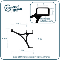 Heavy Duty Aluminum Foot Rail Kit - Floor Mount Rest for Kitchen, Restaurant, and Office - High Strength Brackets, Indoor/Outdoor, Black
