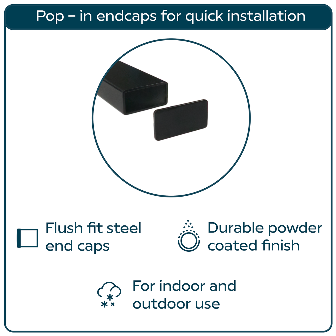 Heavy Duty Aluminum Foot Rail Kit - Floor Mount Rest for Kitchen, Restaurant, and Office - High Strength Brackets, Indoor/Outdoor, Black