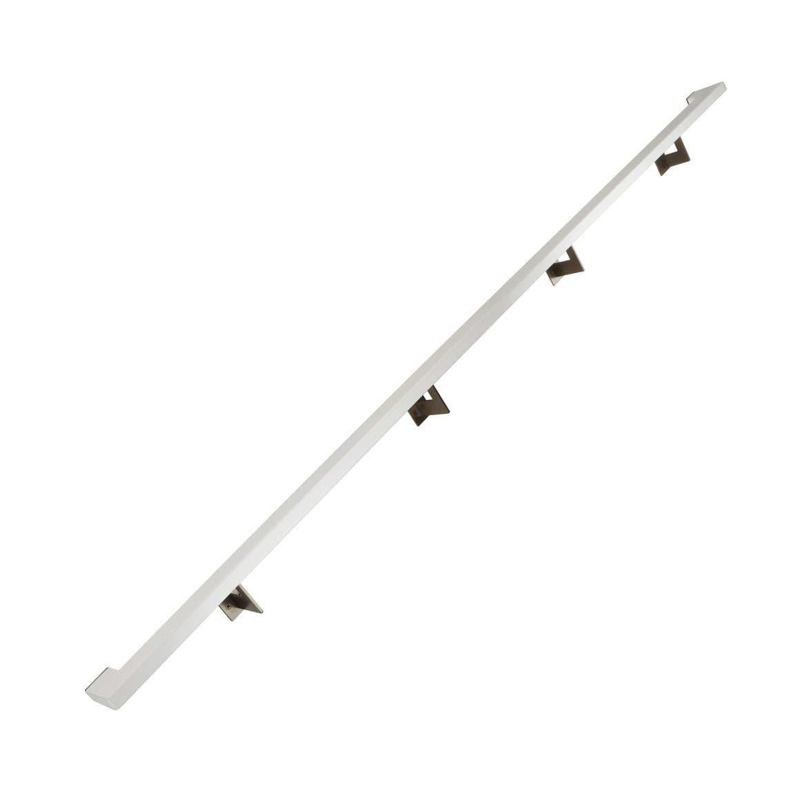 Urban Contemporary Aluminum Complete Handrail Grab Bar Set, Brackets Included, Bronze / Satin White Powder Coated Finish
