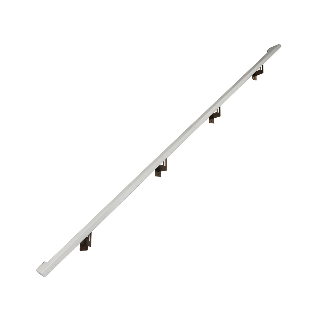Modern Minimalist High Strength Aluminum Handrail Grab Bar, Brackets Included, Satin White / Bronze Powder Coat
