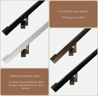 Modern Minimalist High Strength Aluminum Handrail Grab Bar, Brackets Included, Matt Black / Bronze Powder Coat
