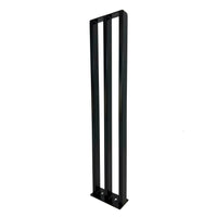 Modern Steel Stair Banister Railing, Black Powder Coat, Stainless Steel Hardware