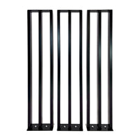 Modern Steel Stair Banister Railing, Black Powder Coat, Stainless Steel Hardware