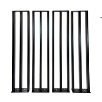 Modern Steel Stair Banister Railing, Black Powder Coat, Stainless Steel Hardware