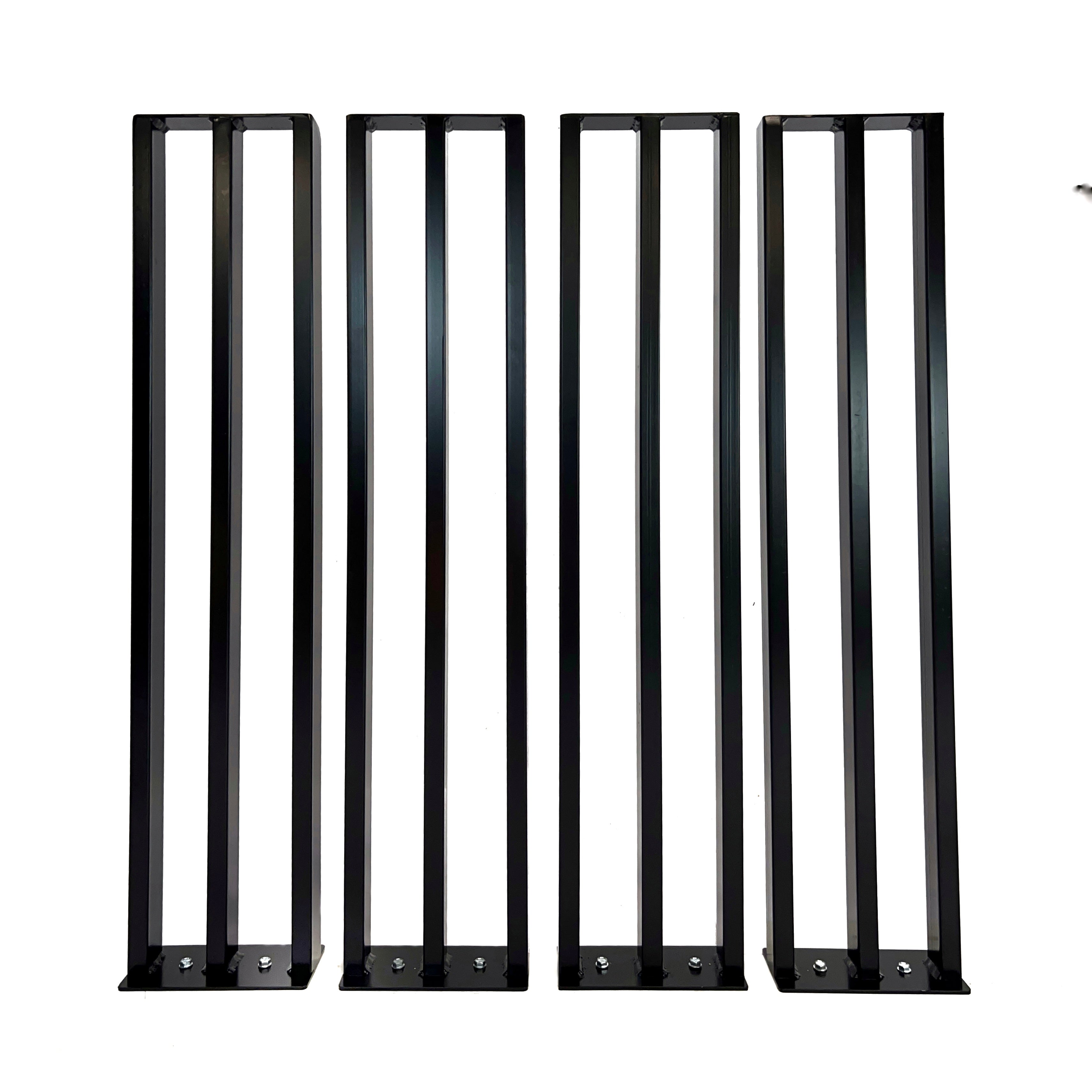 Modern Steel Stair Banister Railing, Black Powder Coat, Stainless Steel Hardware