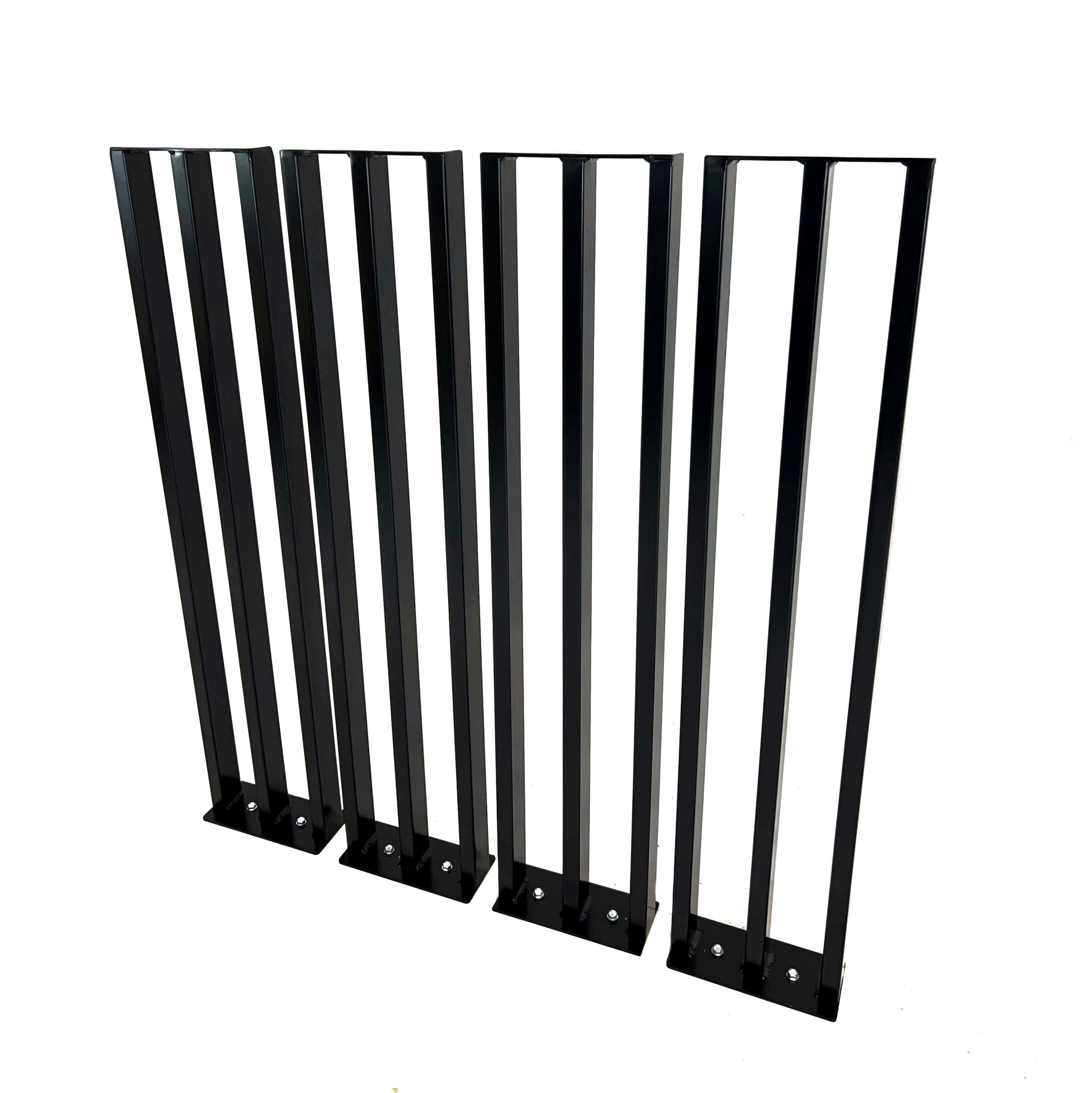 Modern Steel Stair Banister Railing, Black Powder Coat, Stainless Steel Hardware