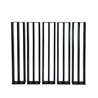 Modern Steel Stair Banister Railing, Black Powder Coat, Stainless Steel Hardware