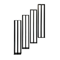 Modern Steel Stair Banister Railing, Black Powder Coat, Stainless Steel Hardware