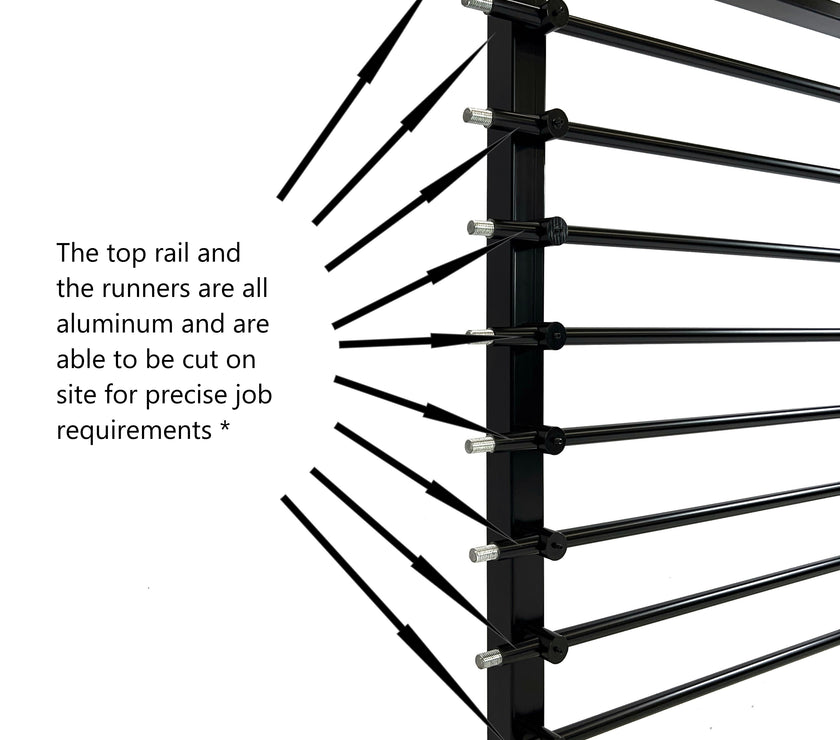 Adjustable Railing Motorized Modern Horizontal Adjustable Railing Banister System, for Staircases,