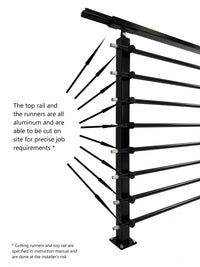 Modern Horizontal Adjustable Railing Banister System, for Staircases, Balconies, and Decks, Complete Guard Railing Kit