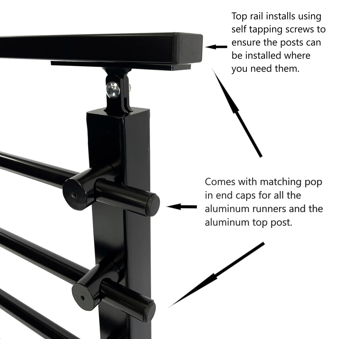 Modern Horizontal Adjustable Railing Banister System, for Staircases, Balconies, and Decks, Complete Guard Railing Kit