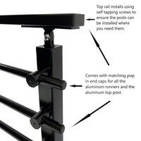 Modern Horizontal Adjustable Railing Banister System, for Staircases, Balconies, and Decks, Complete Guard Railing Kit