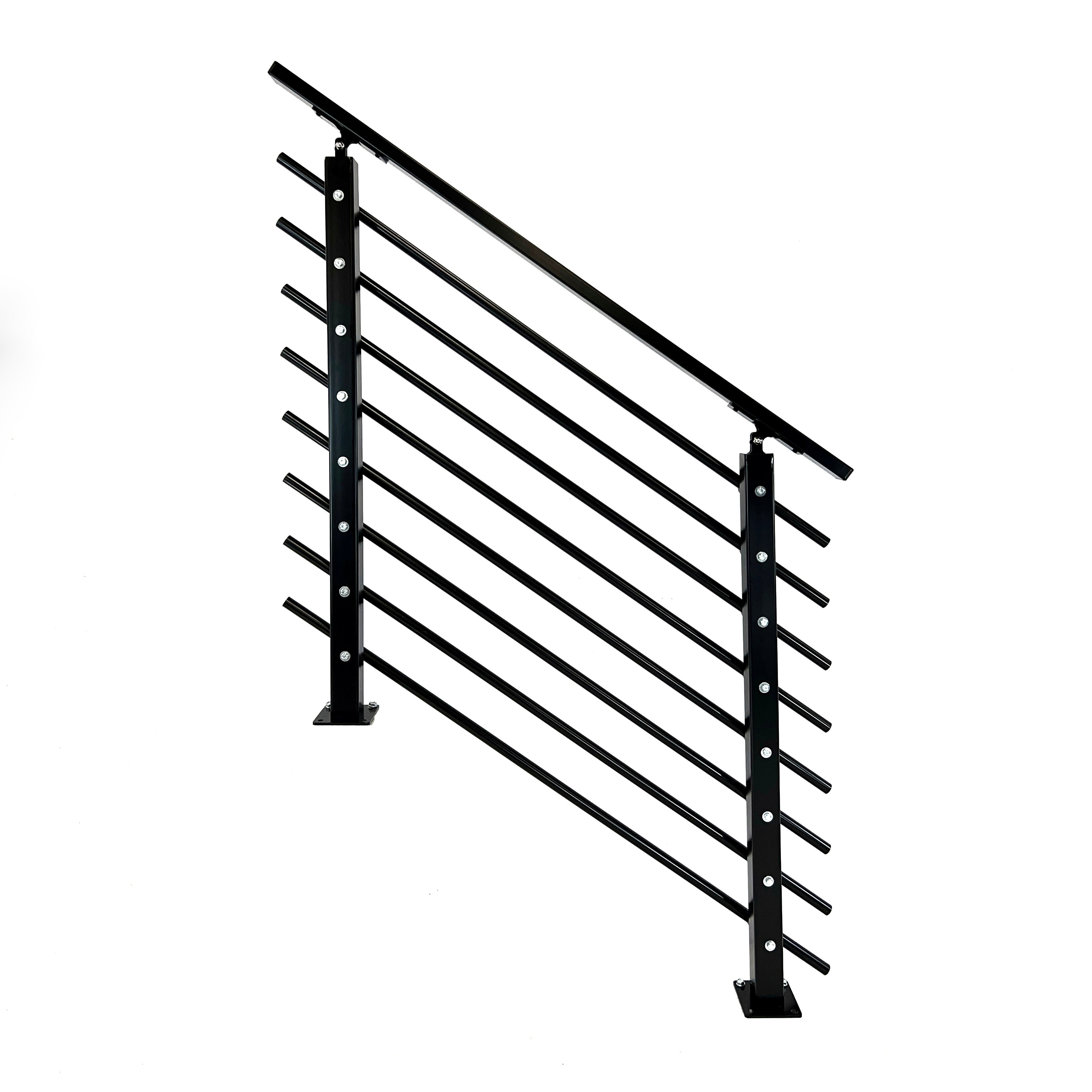 Modern Horizontal Adjustable Railing Banister System, for Staircases, Balconies, and Decks, Complete Guard Railing Kit