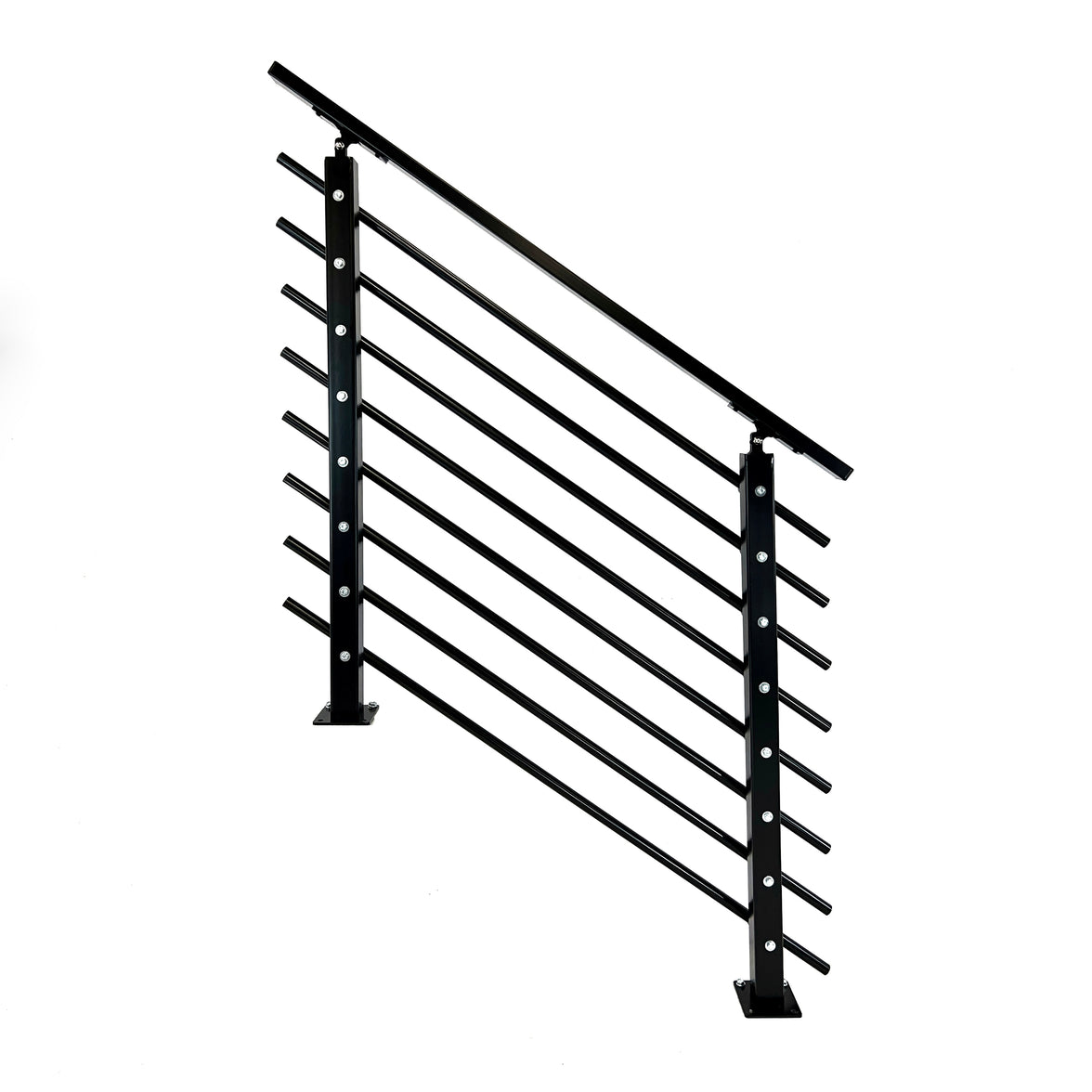 Modern Horizontal Adjustable Railing Banister System, for Staircases, Balconies, and Decks, Complete Guard Railing Kit