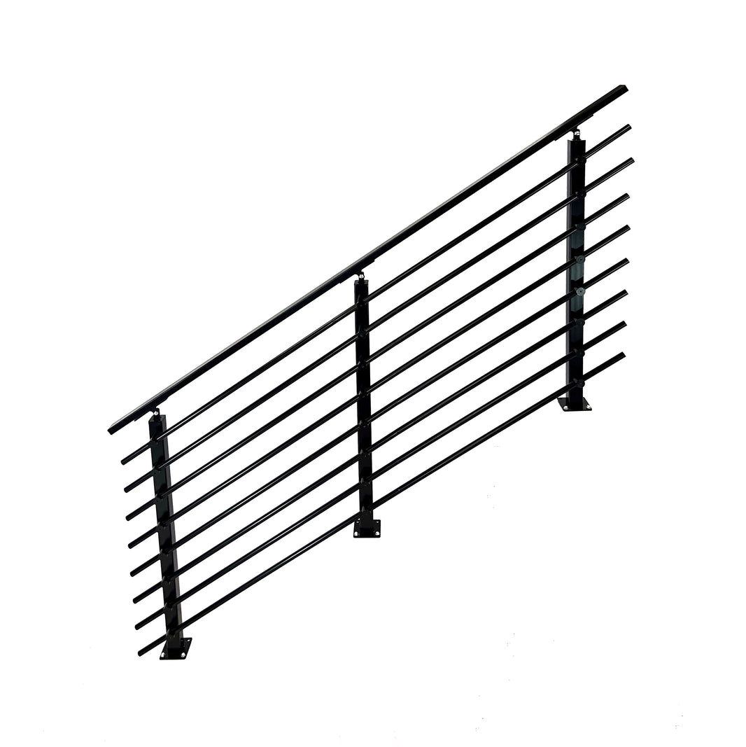 Modern Horizontal Adjustable Railing Banister System, for Staircases, Balconies, and Decks, Complete Guard Railing Kit