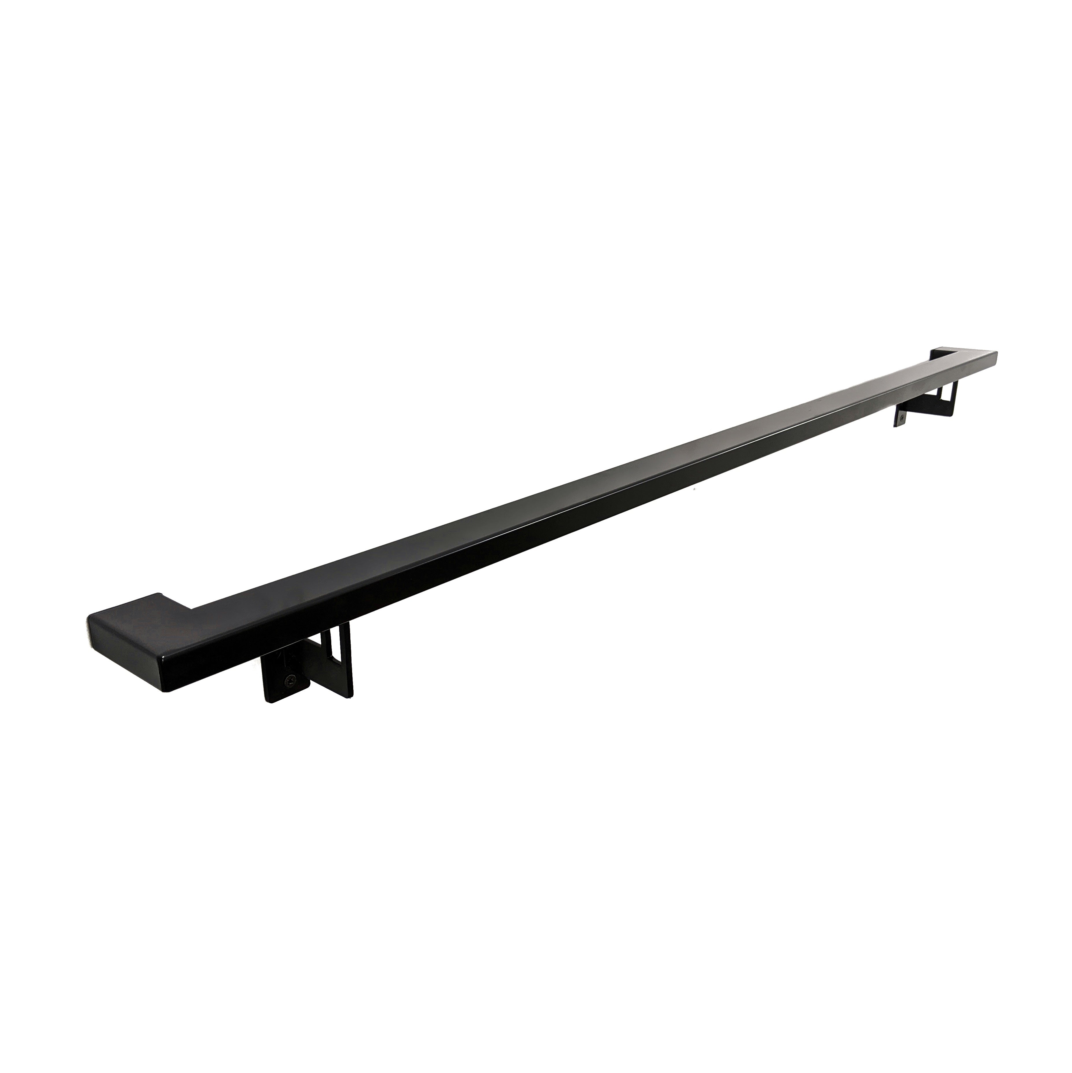 Modern Minimalist High Strength Aluminum Handrail Grab Bar, Brackets Included, Matt Black Powder Coat