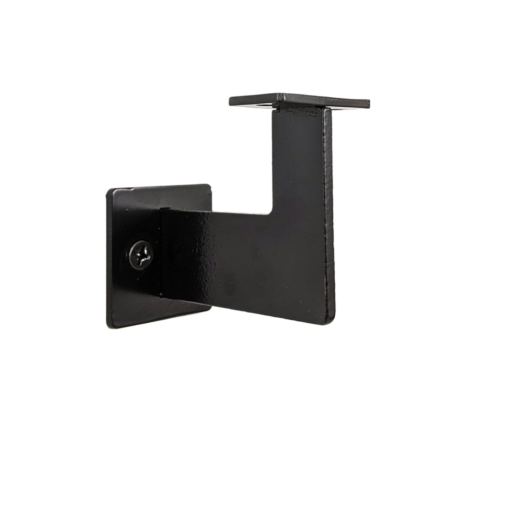 Set of Two Urban Contemporary Handrail Brackets, Black Powder Coat