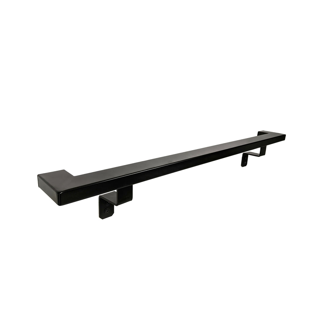Rustic Farmhouse Aluminum Complete Handrail Grab Bar Set, Brackets Included, Black Powder Coated Finish
