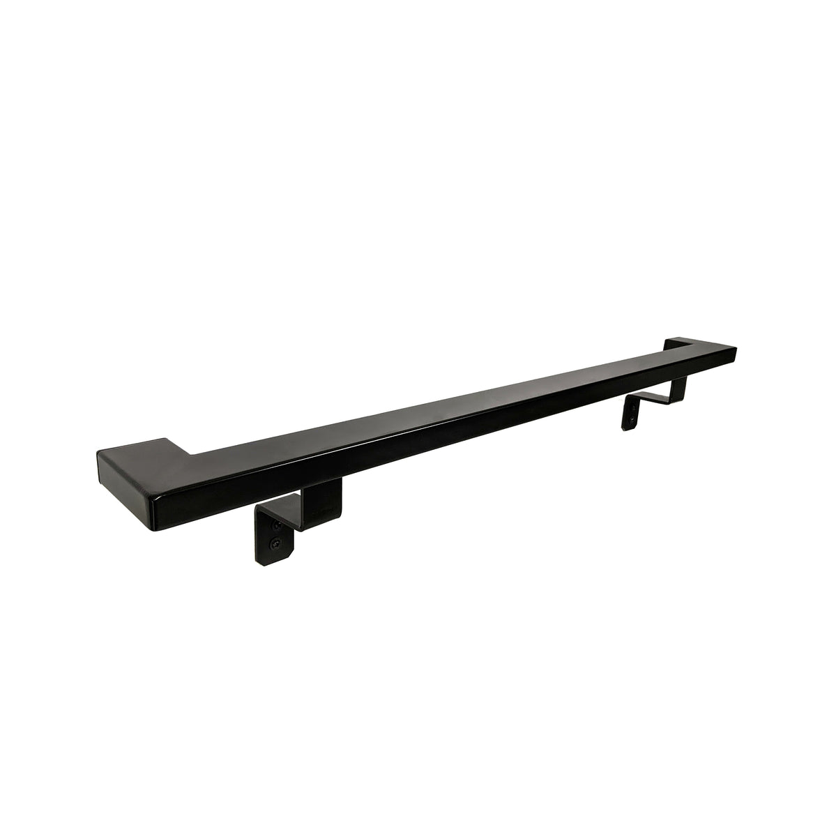 Rustic Farmhouse Aluminum Complete Handrail Grab Bar Set, Brackets Included, Black Powder Coated Finish