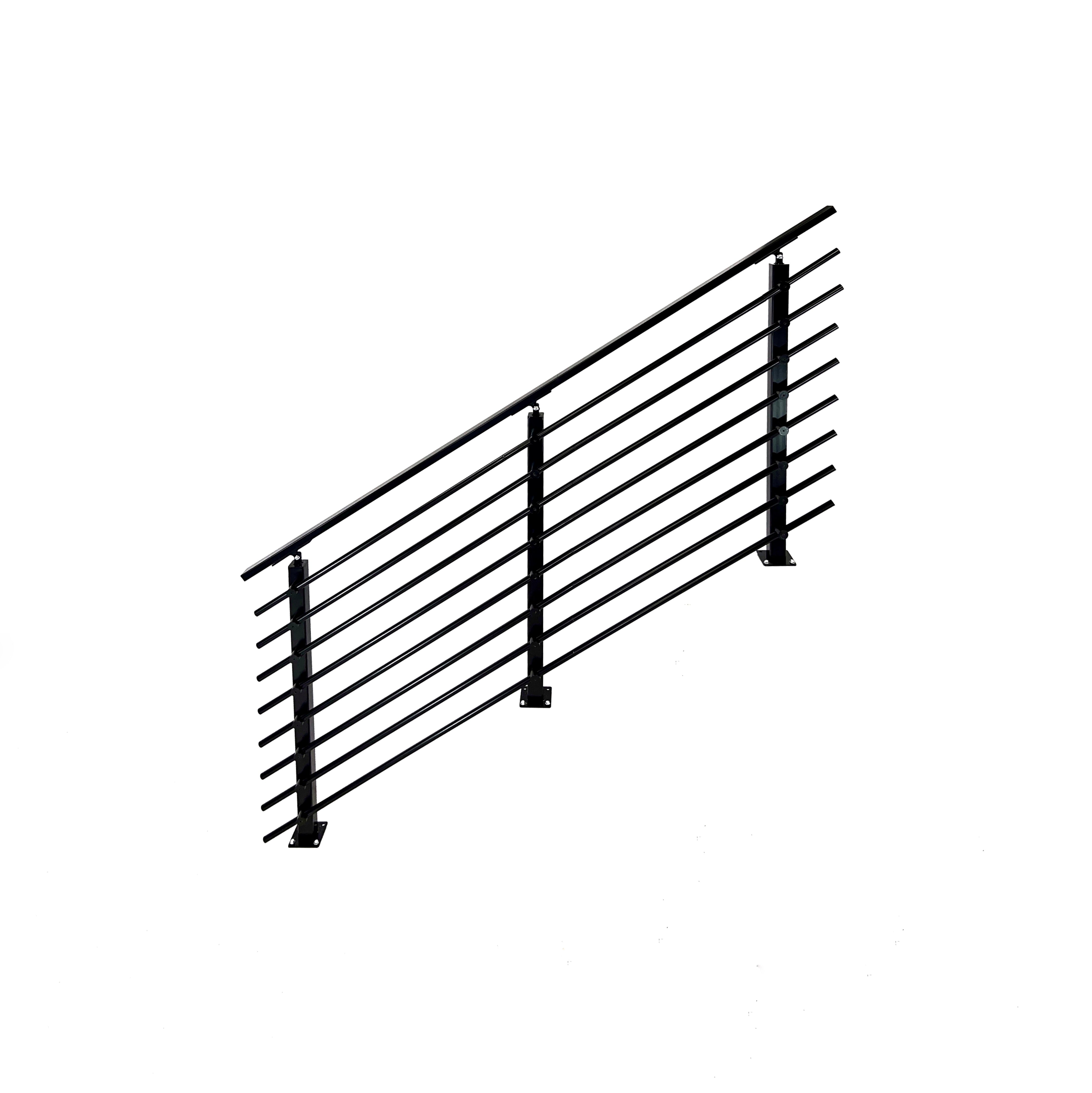 Modern Horizontal Adjustable Railing Banister System, for Staircases, Balconies, and Decks, Complete Guard Railing Kit
