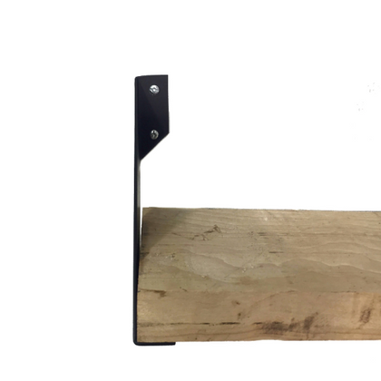 Set of 2, Bent Industrial Angle Shelf Brackets Flat Black Powder Coat - Concept Fusion