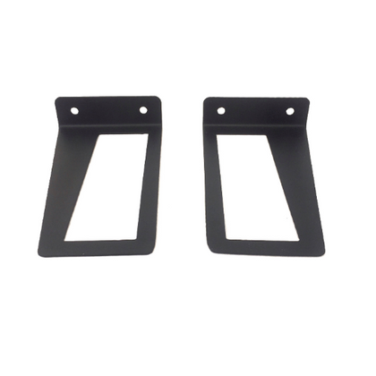 FREE SHIPPING - Set of 2, Bent Metal Industrial Stirrup Shelf Brackets Flat Black Powder Coat - Concept Fusion